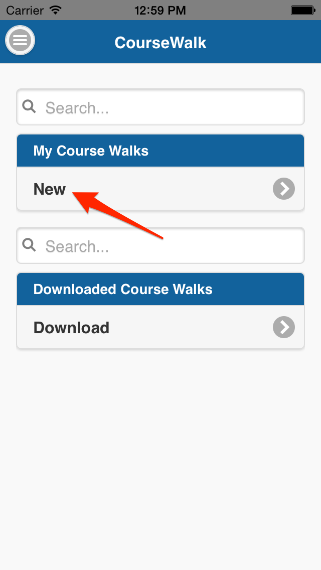 Add a new course walk