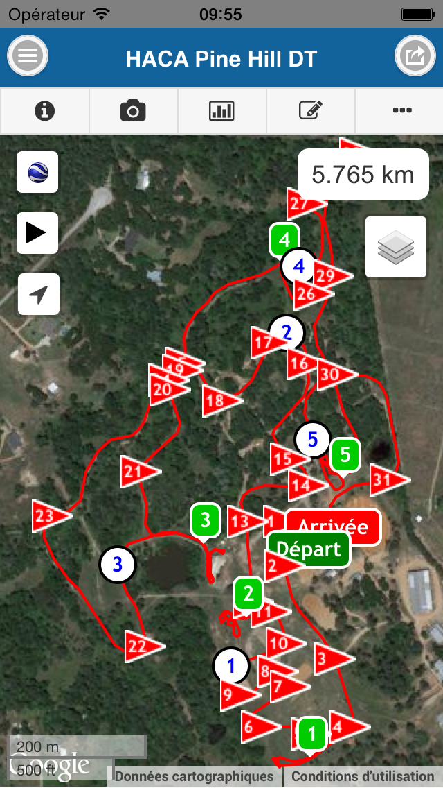 Enregistrez le tracé du parcours, les obstacles, les points de passages et jalons kilométriques