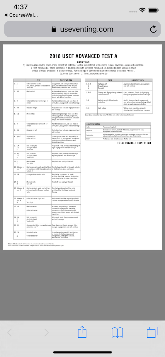 Look up Eventing Dressage tests and Live Scoring